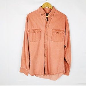 Eddie Bauer | Tan Peach Long Sleeve Button Down